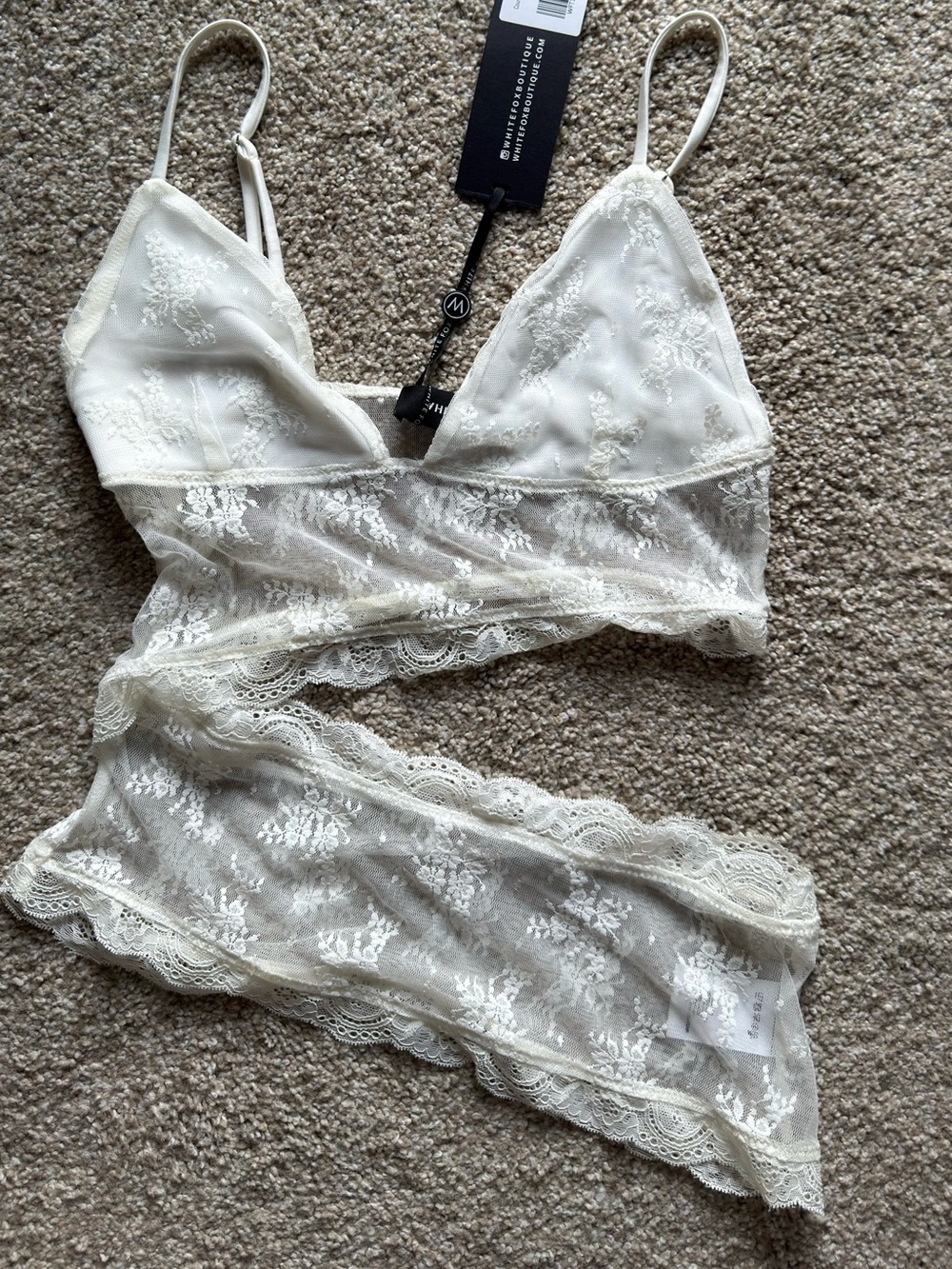 White Fox white lace top